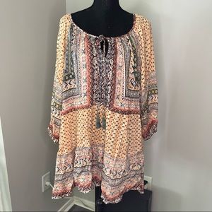 ANGIE Multi-color Tunic. Size 3X. NWT